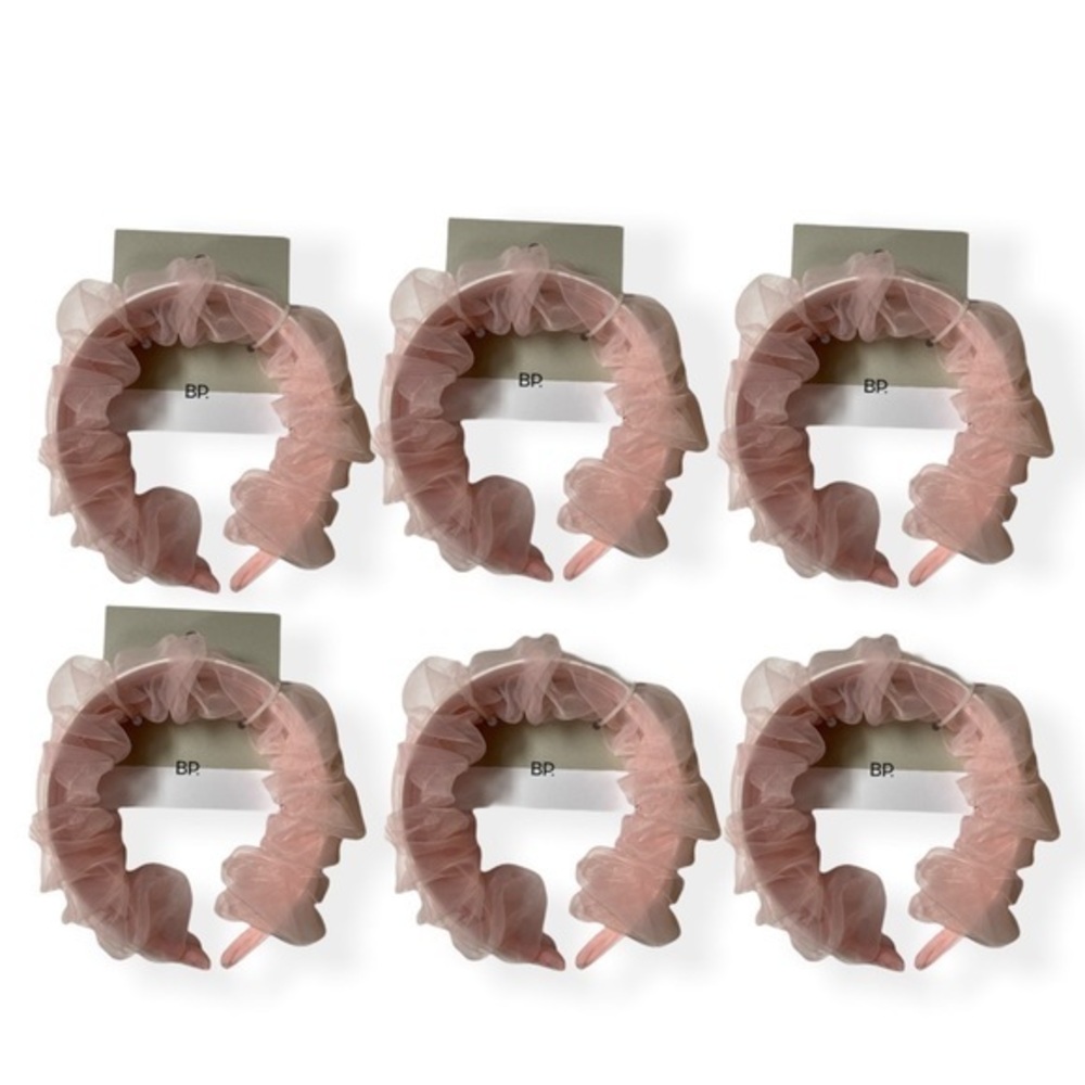 BP Headband Wrapped Pink Ribbon | Set of 6 for Dance Recital